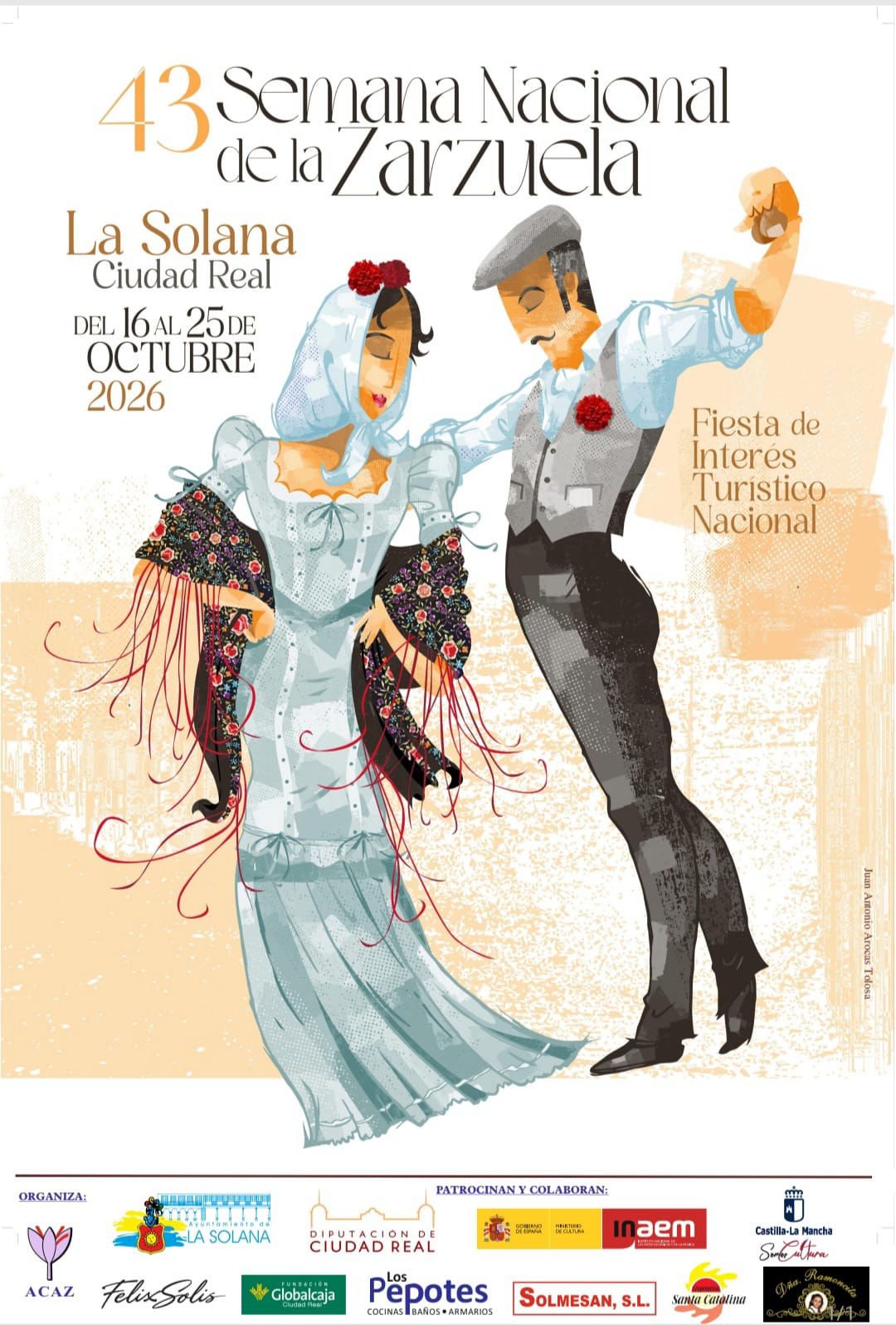 Cartel de la 43.ª Semana Nacional de la Zarzuela de La Solana, del 16 al 25 de octubre de 2026